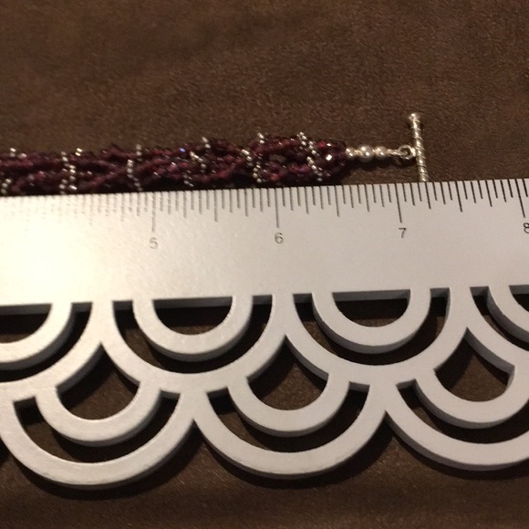 Garnet Beads and SS Toggle Closure Bracelet - Picture 3 of 5
